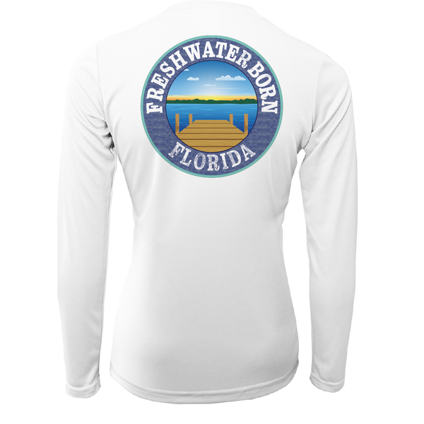 State of Florida USA Freshwater Born Women's Long Sleeve UPF 50+ Dry-Fit Shirt