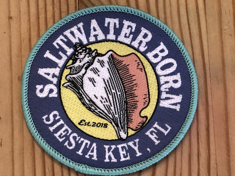 Saltwater Born Siesta Key Embroidered Patch