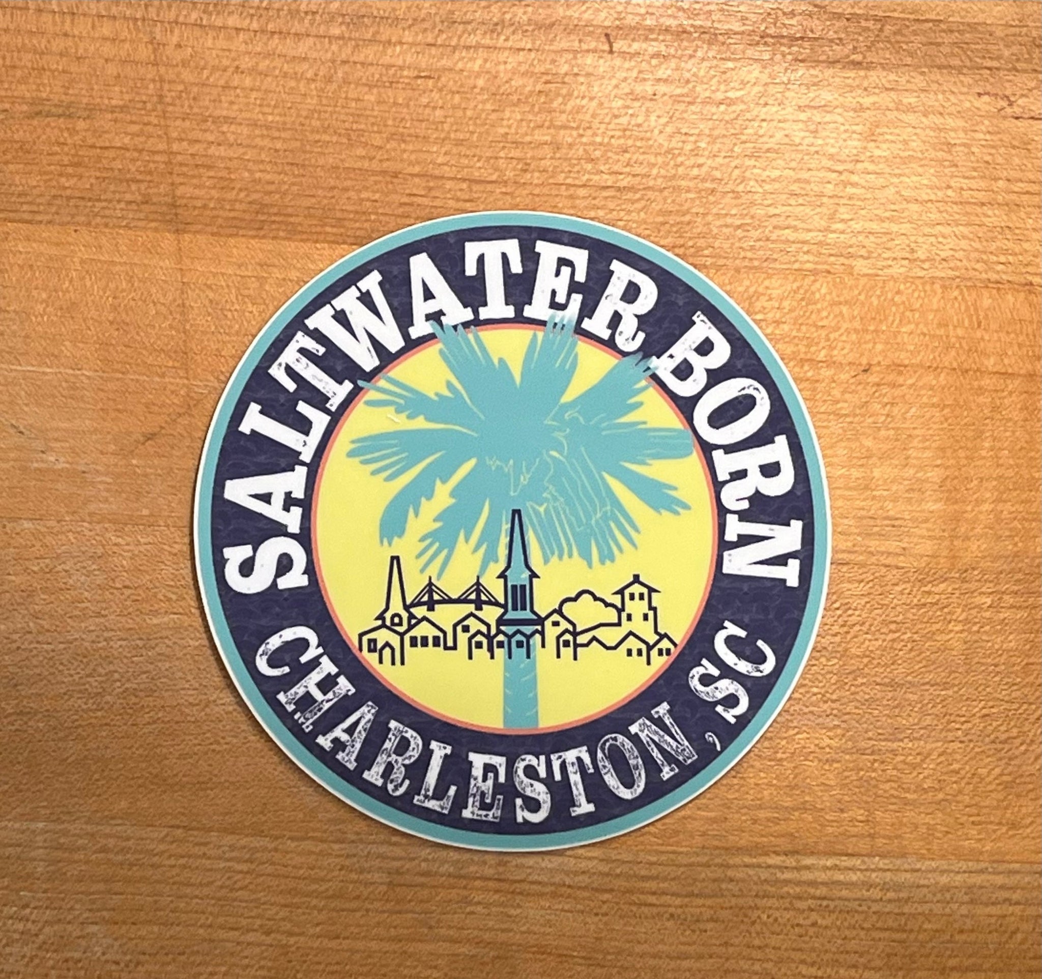Saltwater Born Charleston Sticker