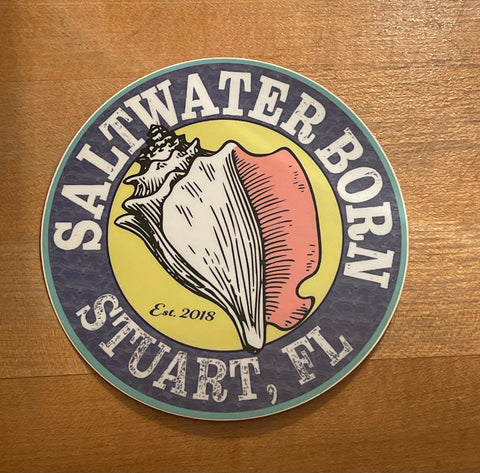 Saltwater Born Stuart Sticker