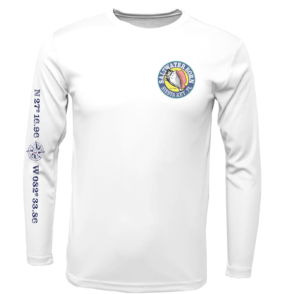 Siesta Key, FL Circle Logo Boy's Long Sleeve UPF 50+ Dry-Fit Shirt