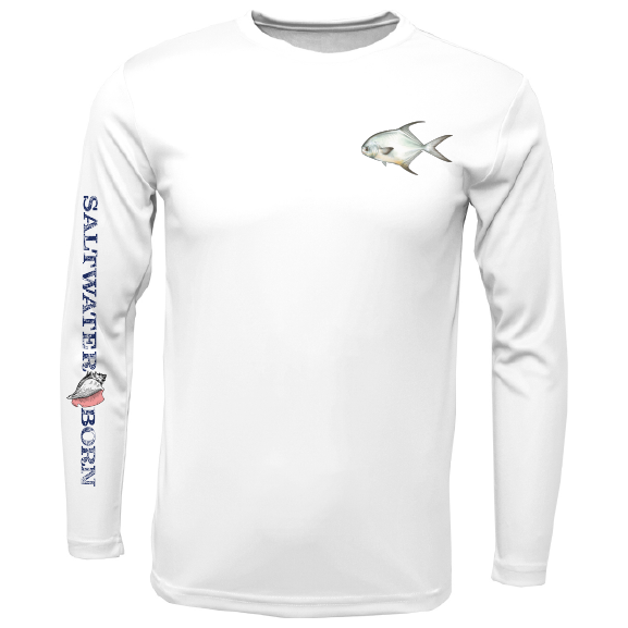 Permit on Chest Long Sleeve UPF 50+ Dry-Fit Shirt – Saltwater Born