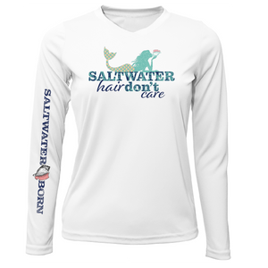Siesta Key "Saltwater Hair...Don't Care" Long Sleeve UPF 50+ Dry-Fit Shirt
