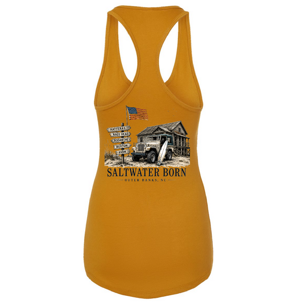 Outer Banks, NC Beach Jeep Women's Tank Top