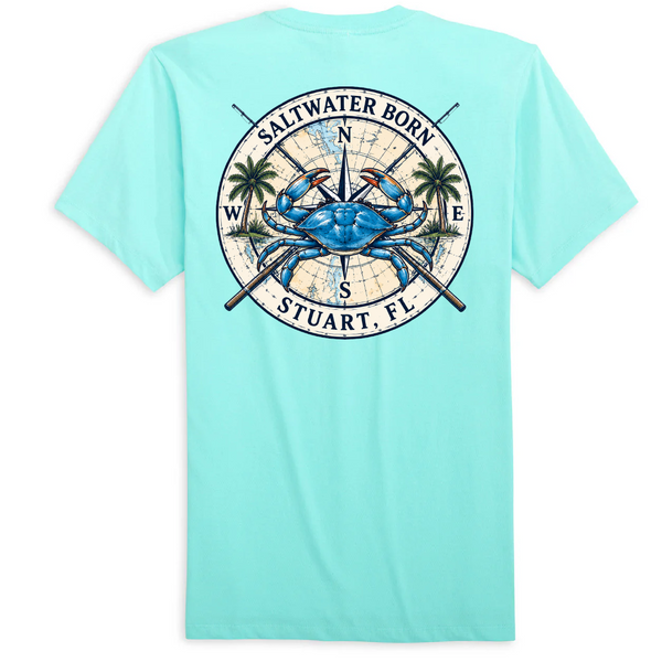 Stuart, FL Blue Crab Compass Men's Cotton Tee