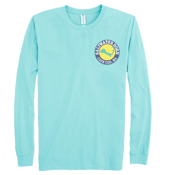 Cape Cod, MA Jaws Men's Cotton Long Sleeve Shirt