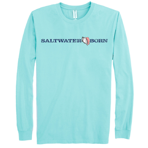 Saltwater Born Linear Logo Cotton Long Sleeve Shirt