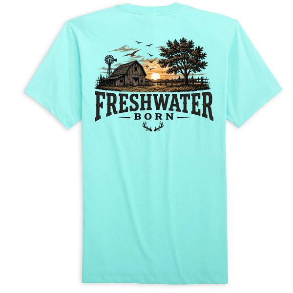 Freshwater Born- Heartland Heritage Men's Cotton Tee