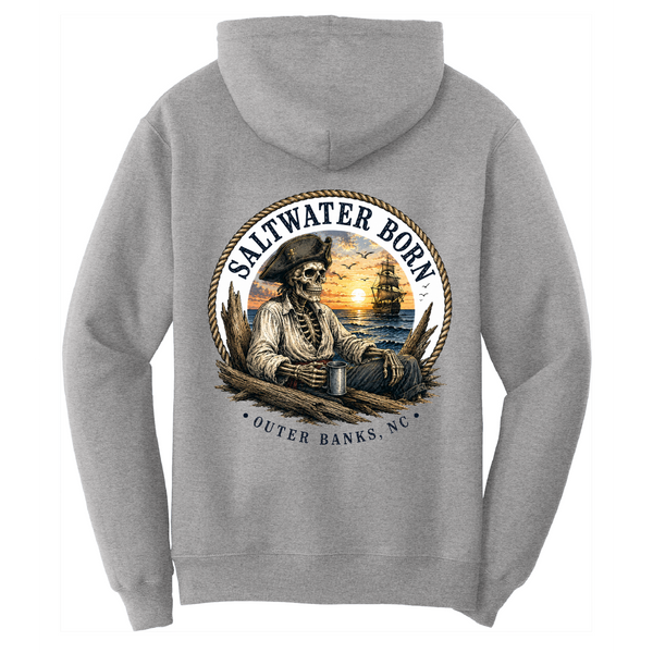 Outer Banks, NC Pirate Men's Cotton Hoodie