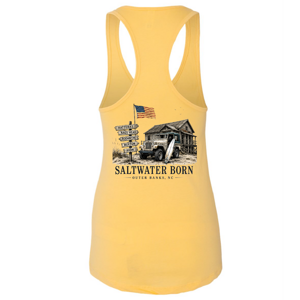 Outer Banks, NC Beach Jeep Women's Tank Top