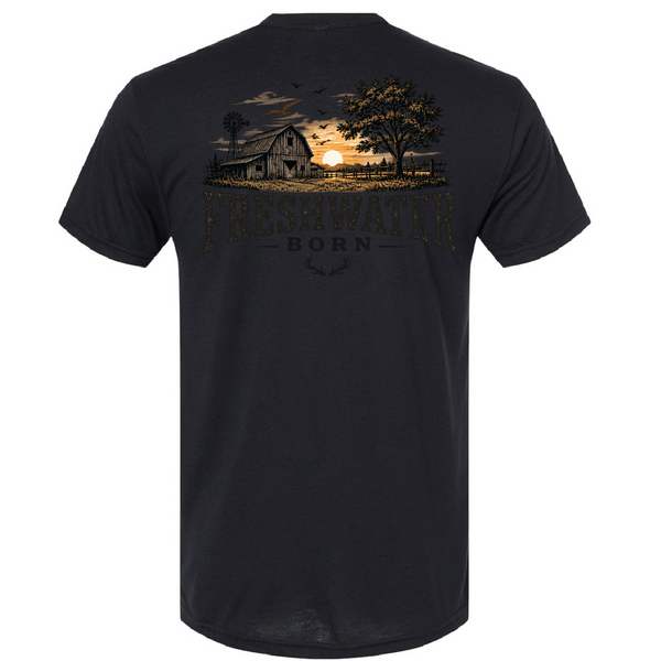 Freshwater Born- Heartland Heritage Men's Triblend Tee