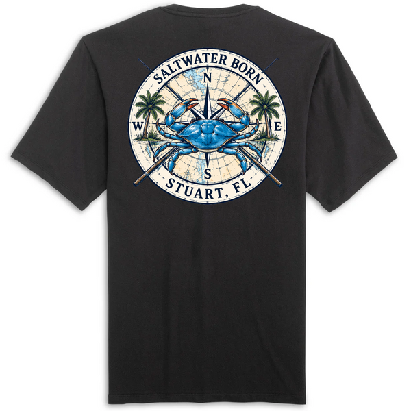 Stuart, FL Blue Crab Compass Men's Cotton Tee