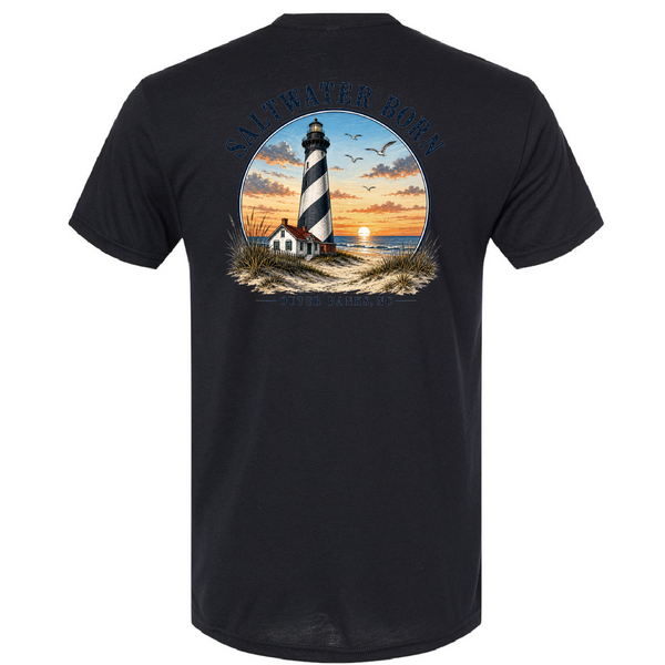 Saltwater Born Outer Banks, NC Lighthouse Triblend Tee