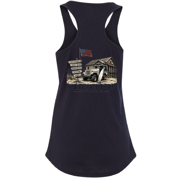 Outer Banks, NC Beach Jeep Women's Tank Top