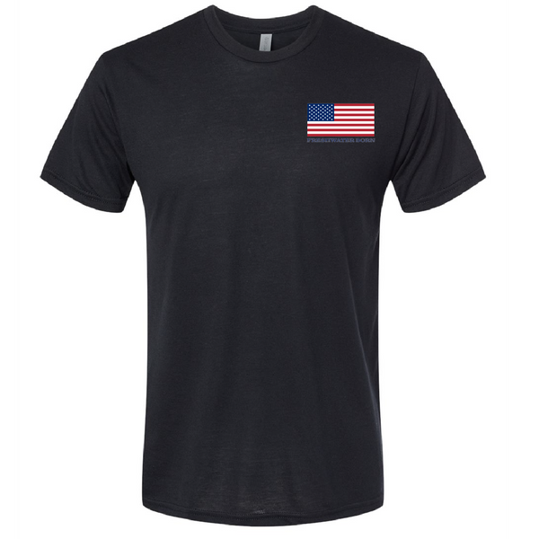 Freshwater Born- Red, White, and Reel Men's Triblend Tee