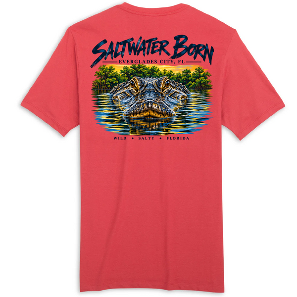 Everglades City, FL Gator Men's Cotton Tee