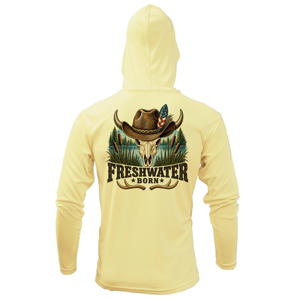 Freshwater Born- Hooked on America Boy's Long Sleeve UPF 50+ Dry-Fit Hoodie