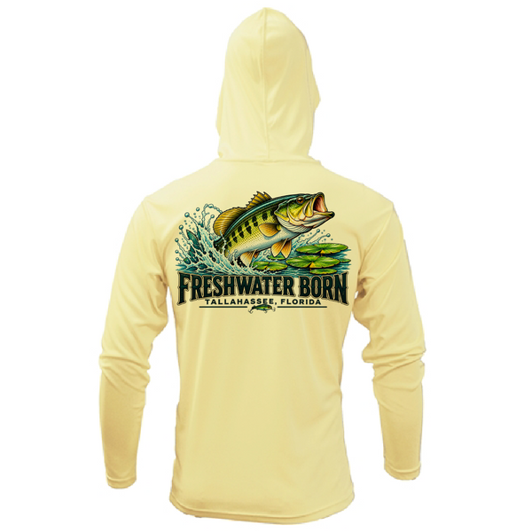 Tallahassee, FL Freshwater Born Largemouth Bass Men's Long Sleeve UPF 50+ Dry-Fit Hoodie
