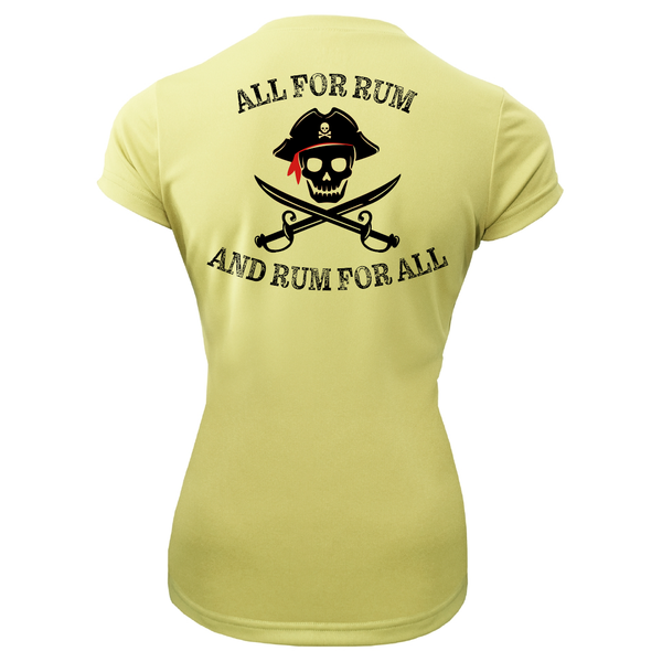 DFW, TX Freshwater Born "All For Rum and Rum For All" Women's Short Sleeve UPF 50+ Dry-Fit Shirt
