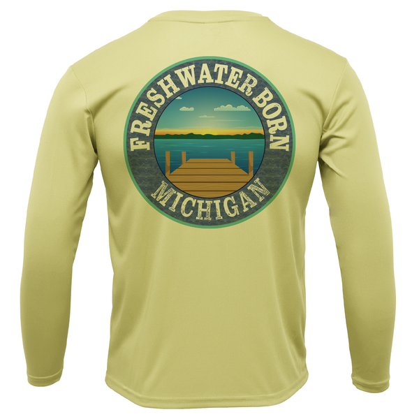 Michigan Freshwater Born Linear Logo Boy's Long Sleeve UPF 50+ Dry-Fit Shirt