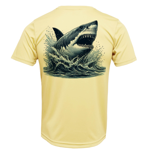 Cape Cod, MA Jaws Girl's Short Sleeve UPF 50+ Dry-Fit Shirt
