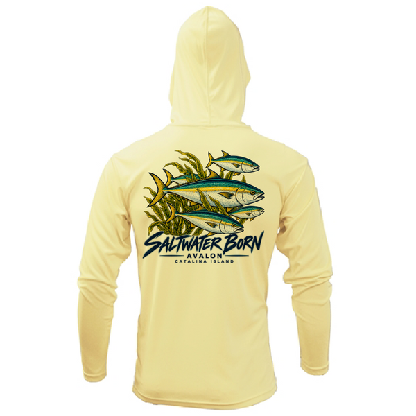 Avalon, CA Yellowtail Men's Long Sleeve UPF 50+ Dry-Fit Hoodie