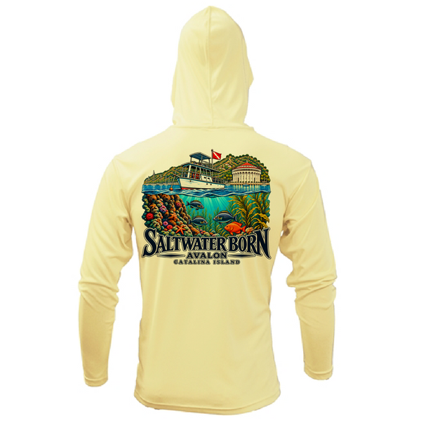 Avalon, CA Dive Boat Men's Long Sleeve UPF 50+ Dry-Fit Hoodie