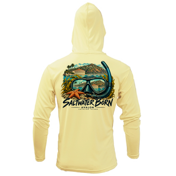 Avalon, CA Saltwater Adventure Men's Long Sleeve UPF 50+ Dry-Fit Hoodie