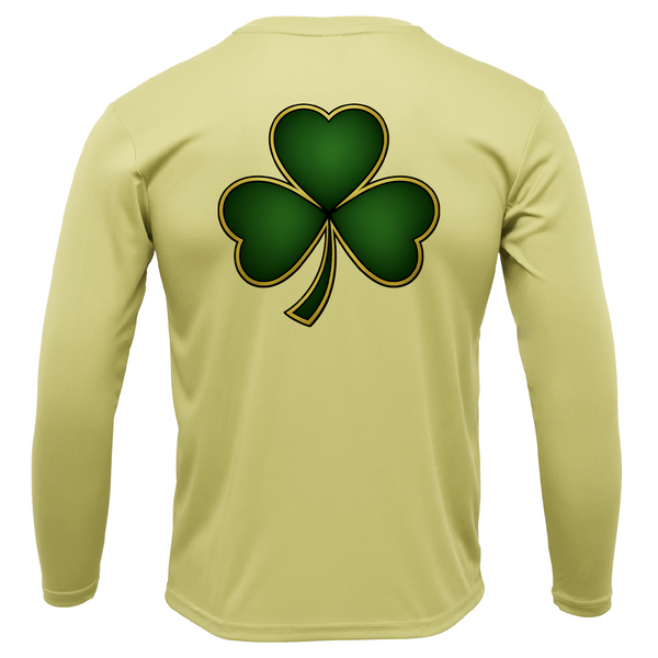 St. Patrick's Day Clover Men's Long Sleeve UPF 50+ Dry-Fit Shirt