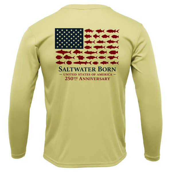 250th Anniversary Fish Flag Men's Long Sleeve UPF 50+ Dry-Fit Shirt