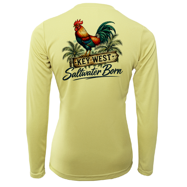 Key West, FL Rooster Women's Long Sleeve UPF 50+ Dry-Fit Shirt