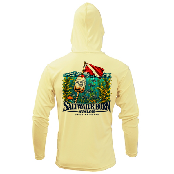 Avalon, CA Dive Flag Buoy Men's Long Sleeve UPF 50+ Dry-Fit Hoodie