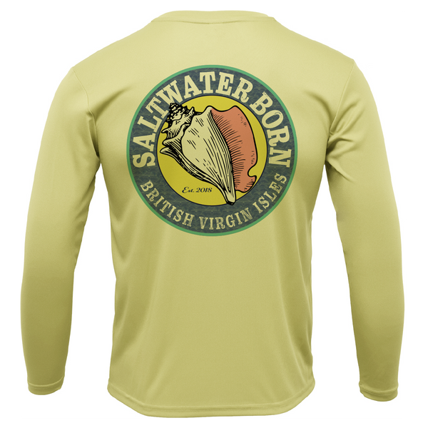 British Virgin Islands Flag Men's Long Sleeve UPF 50+ Dry-Fit Shirt