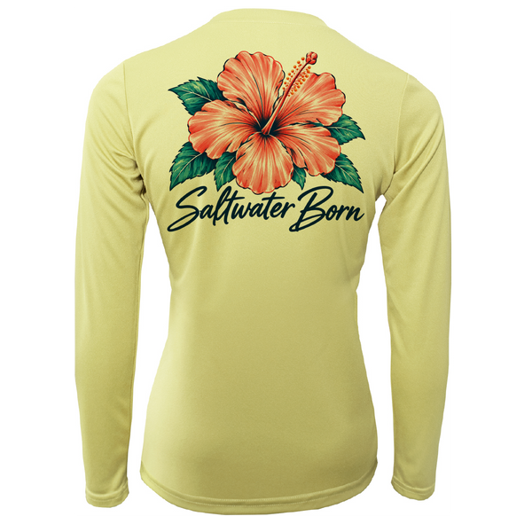 Saltwater Born Island Bloom Women's Long Sleeve UPF 50+ Dry-Fit Shirt
