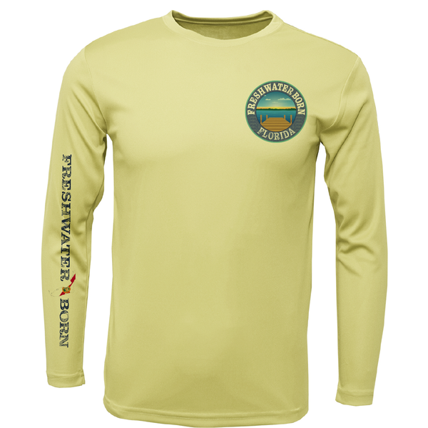 Florida Freshwater Born Largemouth Bass Boy's Long Sleeve UPF 50+ Dry-Fit Shirt