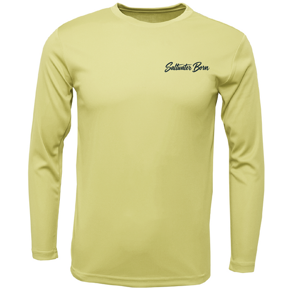 Long Island, NY Saltwater Born Sportfish Men's Long Sleeve UPF 50+ Dry-Fit Shirt