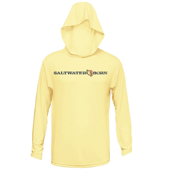Saltwater Born Anchored to the Dive Men's Long Sleeve UPF 50+ Dry-Fit Hoodie