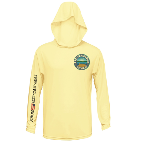 Michigan Freshwater Born "Surrender The Booty" Men's Long Sleeve UPF 50+ Dry-Fit Hoodie