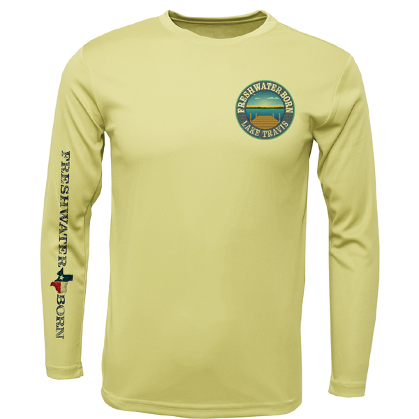 Lake Travis Freshwater Born State of Texas Men's Long Sleeve UPF 50+ Dry-Fit Shirt