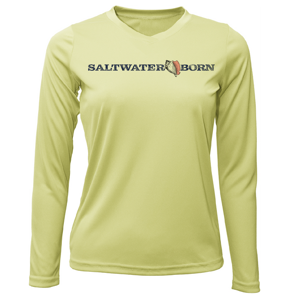 Saltwater Born Island Bloom Women's Long Sleeve UPF 50+ Dry-Fit Shirt