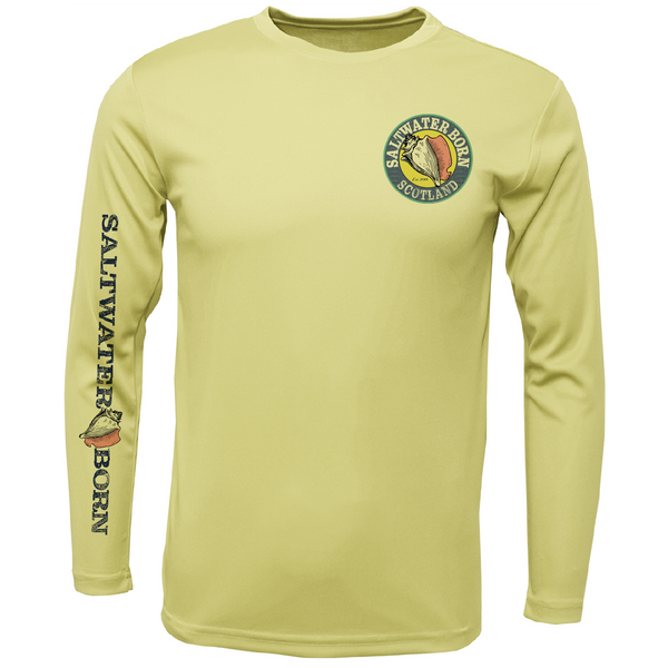 Saltwater Born Scotland Coastal Sunset Boy's Long Sleeve UPF 50+ Dry-Fit Shirt