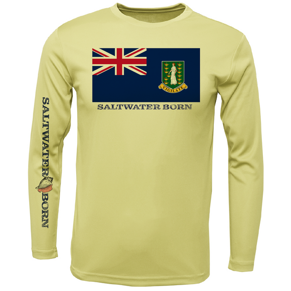 British Virgin Islands Flag Men's Long Sleeve UPF 50+ Dry-Fit Shirt