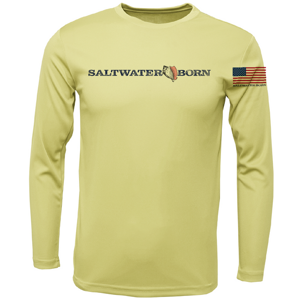 Eagle Ray Outline Men's Long Sleeve UPF 50+ Dry-Fit Shirt