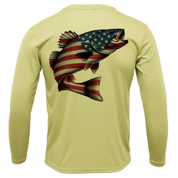 Chesapeake Bay USA Rockfish Men's Long Sleeve UPF 50+ Dry-Fit Shirt