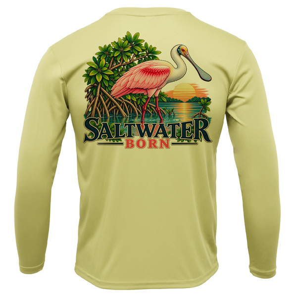 Roseate Spoonbill Men's Long Sleeve UPF 50+ Dry-Fit Shirt