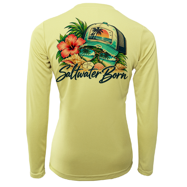 Saltwater Born Tropical State of Mind Women's Long Sleeve UPF 50+ Dry-Fit Shirt