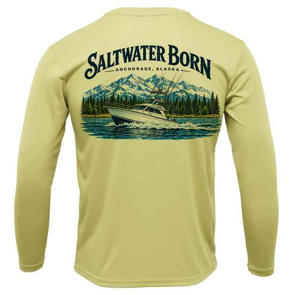 Anchorage, AK Angler Men's Long Sleeve UPF 50+ Dry-Fit Shirt