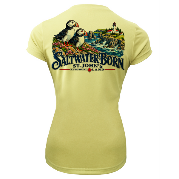 St. John's, Newfoundland Puffins Women's Short Sleeve UPF 50+ Dry-Fit Shirt