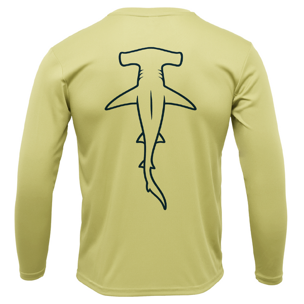 Hammerhead Outline Men's Long Sleeve UPF 50+ Dry-Fit Shirt