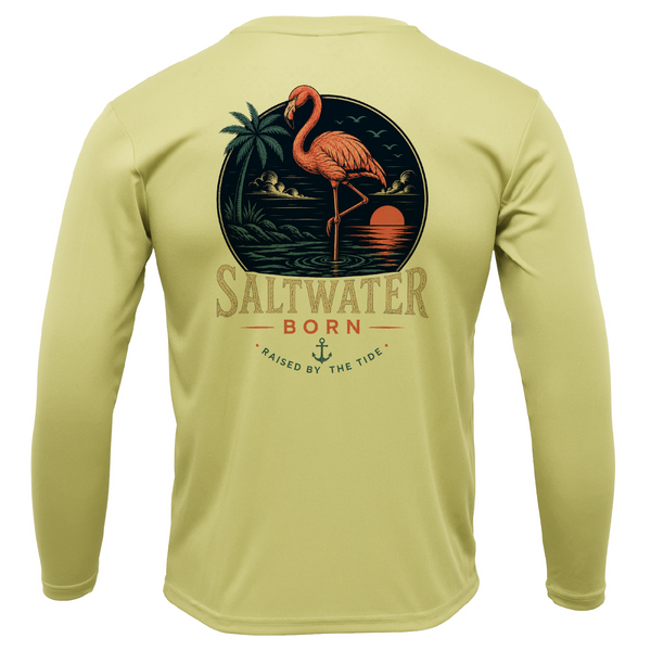 Saltwater Born Flamingo Men's Long Sleeve UPF 50+ Dry-Fit Shirt